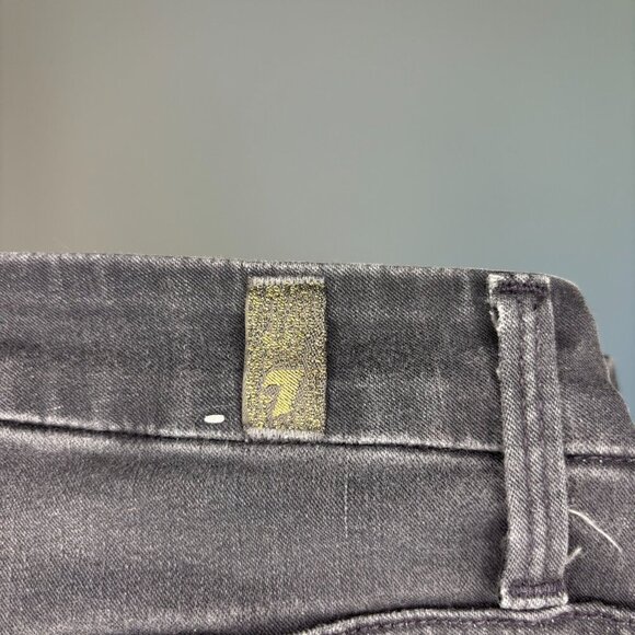7 FOR ALL MANKIND High Waist Ankle Skinny Jean Womens 24 Charcoal Stretch - Picture 7 of 7